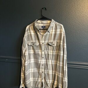 George Gray and Cream Plaid Button Down Shirt